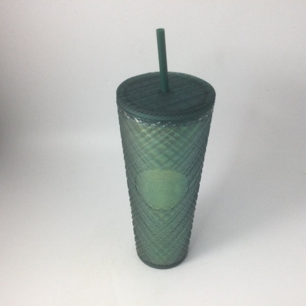 Starbucks Venti Cup Tumbler 24 oz Soft Touch Green Gold Dicroic Color 2023 NWOT
